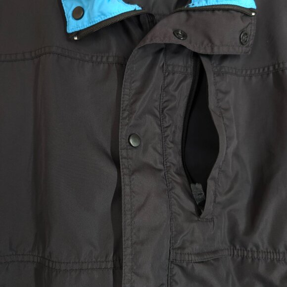 REI Vest Men's L Black Blue Full Zip‎ Snap Mock Neck Pockets Outdoors Logo - Picture 9 of 15